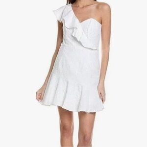 Lily Pulitzer White Romper Floral Ariana One Shoulder Ruffle